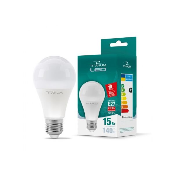 

LED лампа TITANUM A65 15W E27 4100K 220V (ТL-A65-15274)