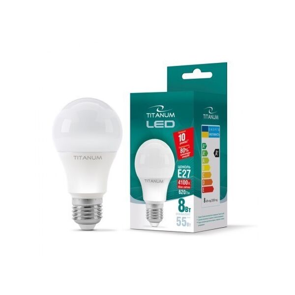 

Светодиодная лампа LED TITANUM A60 8W E27 4100K 220V (ТL-A60-08274)