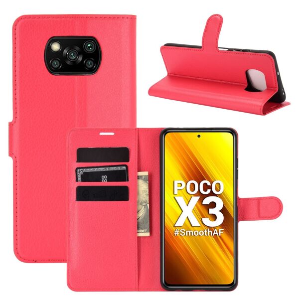 

Чехол Fiji Luxury для Poco X3 Pro книжка красный