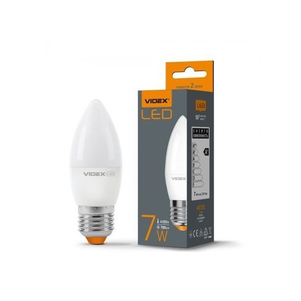 

LED лампа VIDEX C37e 7W E27 4100K 220V (VL-C37e-07274)
