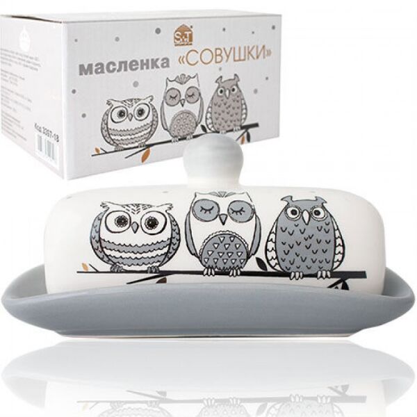 

Масленка керамическая Совушки 13 х 17 h-5,5 S&T 3397-18