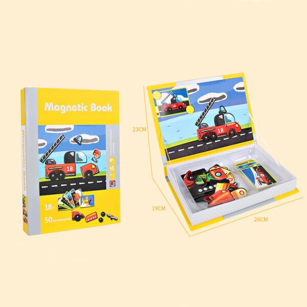 

Игровой набор Магнитная книга 18 транспортных средств: 18 карт + 50 деталей