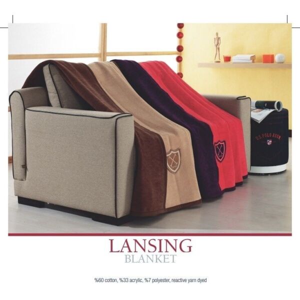 

Плед хлопковый U.S.Polo Assn - Lansing розовый 200*220 (0038)