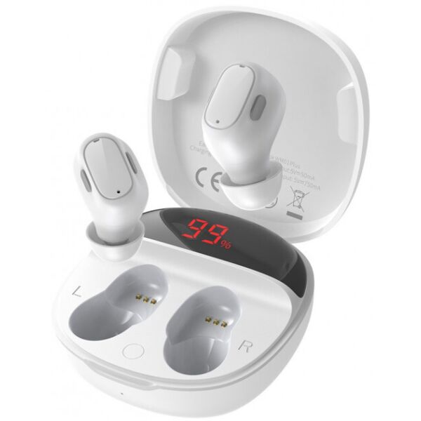 

Беспроводные Bluetooth наушники Baseus WM01 Plus с дисплеем White