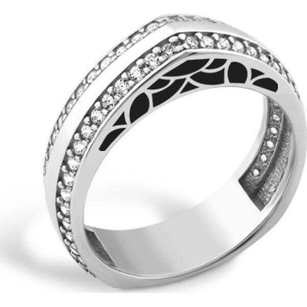 

Кольцо из серебра с куб. циркониями и эмалью, размер 18 (820979)