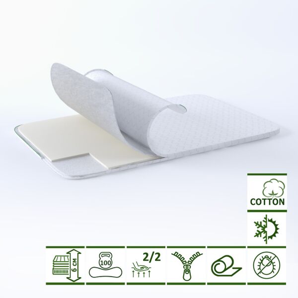 

Тонкий матрас-топпер GS Cotton Duo 80х190 см
