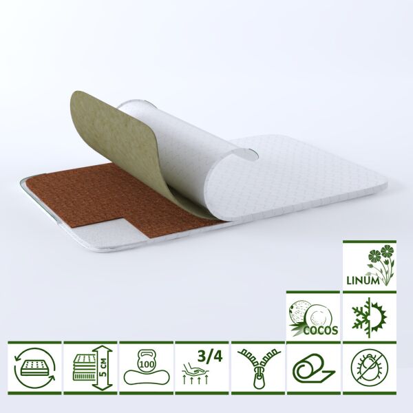 

Тонкий матрас-топпер GS Biolinum Ergo Light 150х190 см