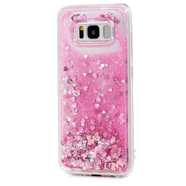 

TPU чехол Liquid hearts для Samsung G950 Galaxy S8 Розовый