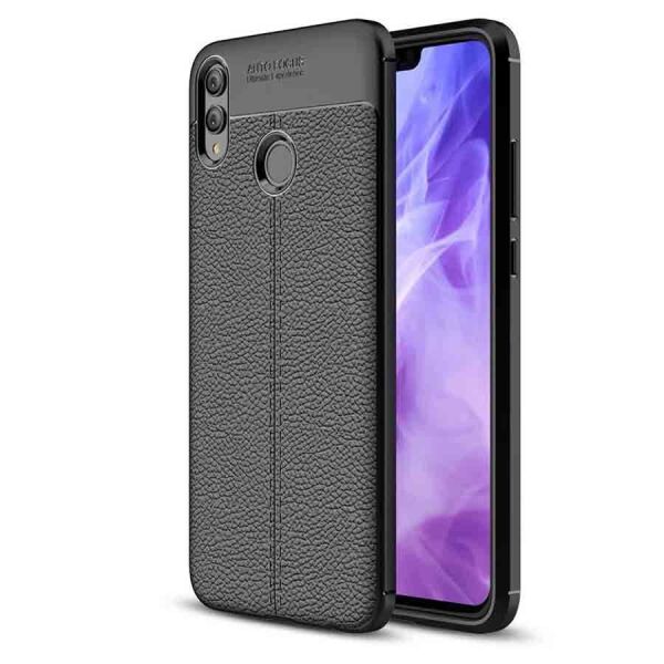 

TPU чехол фактурный (с имитацией кожи) для Huawei Honor 8X Черный