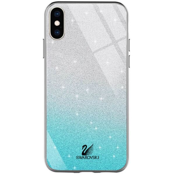 

TPU+Glass чехол Swarovski для Apple iPhone X / XS (5.8") Бирюзовый