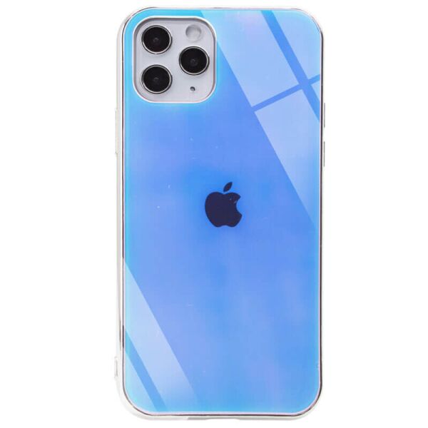 

TPU+Glass чехол Gradient Rainbow с лого для Apple iPhone 11 Pro (5.8") Голубой