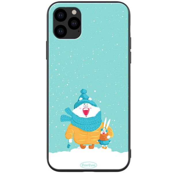 

TPU+PC чехол ForFun для Apple iPhone 11 Pro (5.8") Медведь и заяц / Голубой