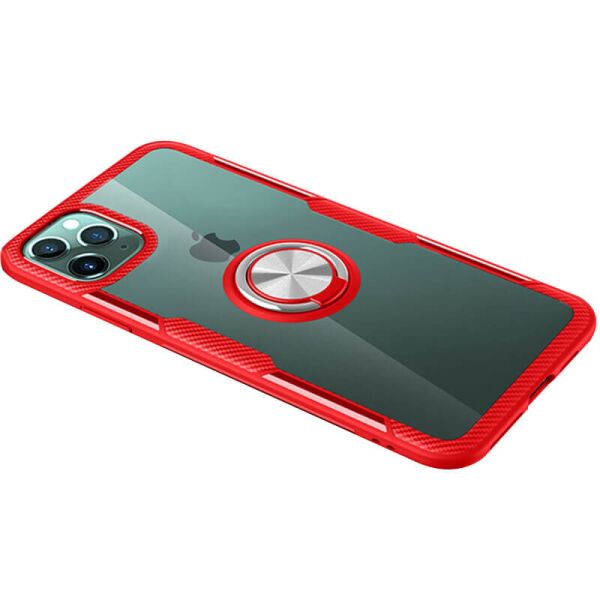 

TPU+PC чехол Deen CrystalRing for Magnet (opp) для Apple iPhone 11 Pro (5.8") Бесцветный / Красный
