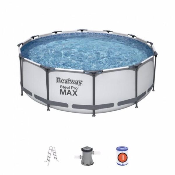 

Каркасный бассейн Bestway 56418, 366х100 см (фильтр-насос, лестница)