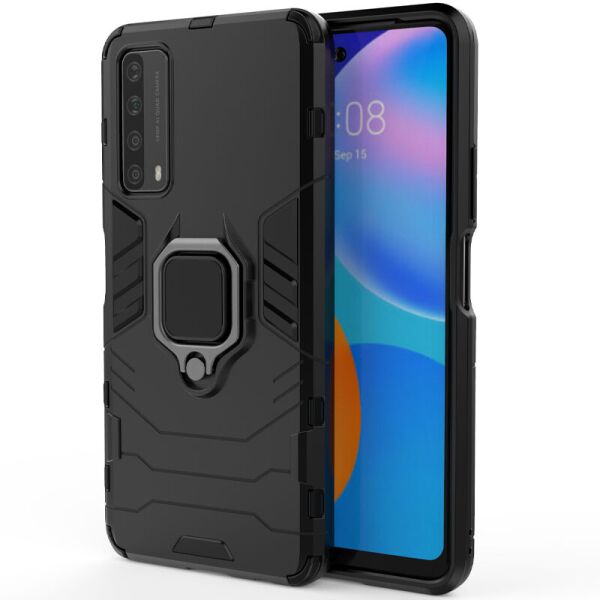 

Ударопрочный чехол Transformer Ring for Magnet для Huawei P Smart (2021) Черный / Soul Black (458130)