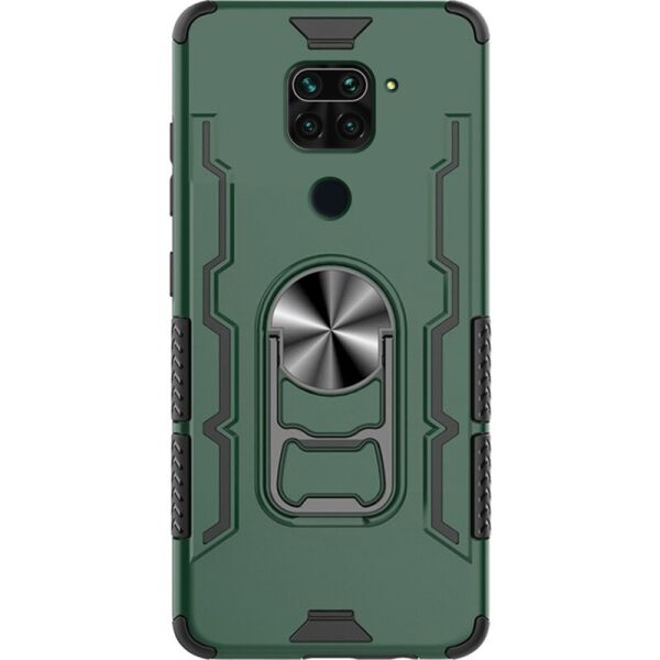 

Ударопрочный чехол Beer Ring for Magnet для Xiaomi Redmi Note 9 / Redmi 10X Темно-зеленый