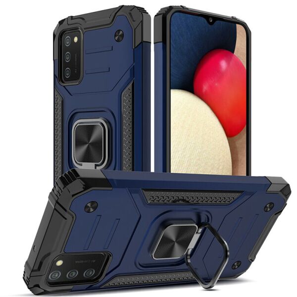 

Ударопрочный чехол Union Ring for Magnet для Samsung Galaxy A02s Синий (5076204)