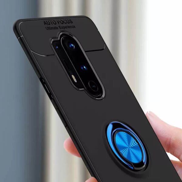 

TPU чехол Deen ColorRing под магнитный держатель (opp) для OnePlus 8 Pro Черный / Синий