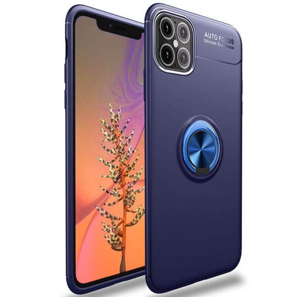 

TPU чехол Deen ColorRing под магнитный держатель (opp) для Apple iPhone 12 Pro Max (6.7") Синий / Синий
