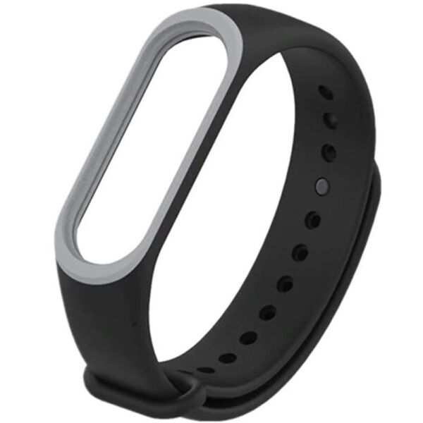 

Ремешок Slim line для Xiaomi Mi Band 5/6 Черный/Серый (4613723)