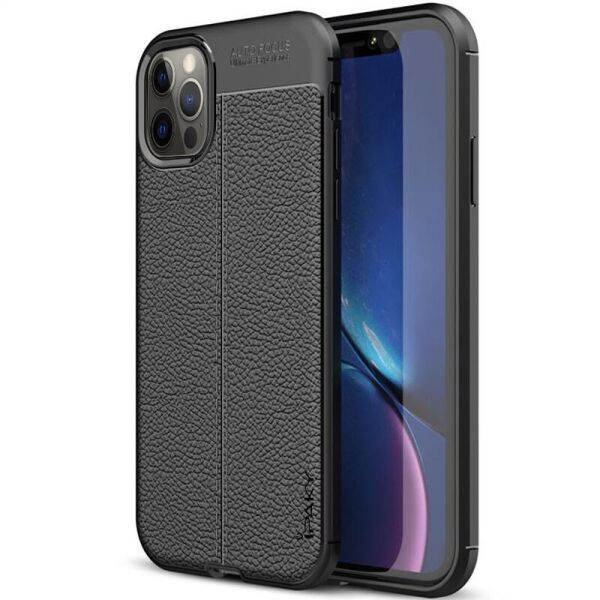 

TPU чехол iPaky Litchi Series для Apple iPhone 12 Pro Max (6.7") Черный