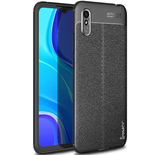 

TPU чехол iPaky Litchi Series для Xiaomi Redmi 9A Черный