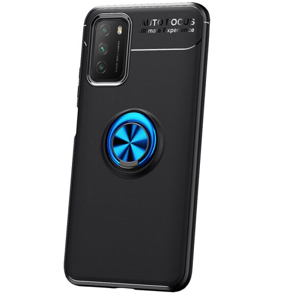 

TPU чехол Deen ColorRing под магнитный держатель (opp) для Xiaomi Poco M3 Черный / Синий (5614020)