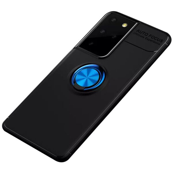 

TPU чехол Deen ColorRing под магнитный держатель (opp) для Samsung Galaxy S21 Ultra Черный / Синий (7169801)