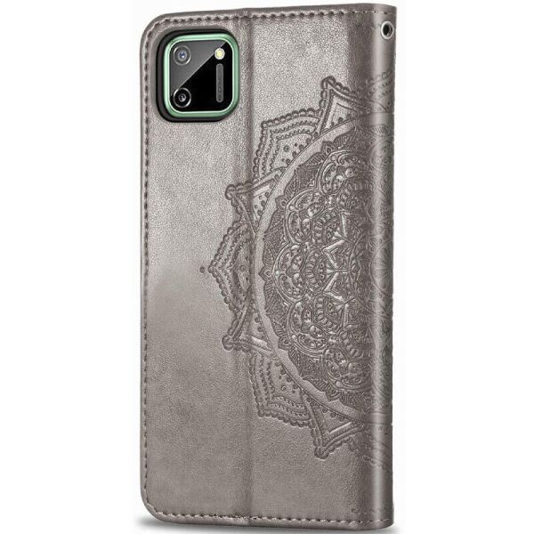 

Кожаный чехол (книжка) Art Case с визитницей для Realme C11 Серый