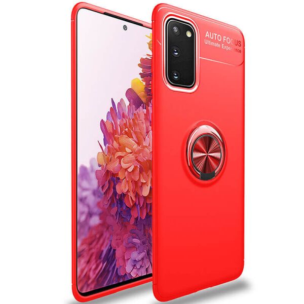 

TPU чехол Deen ColorRing под магнитный держатель (opp) для Samsung Galaxy S20 FE Красный / Красный