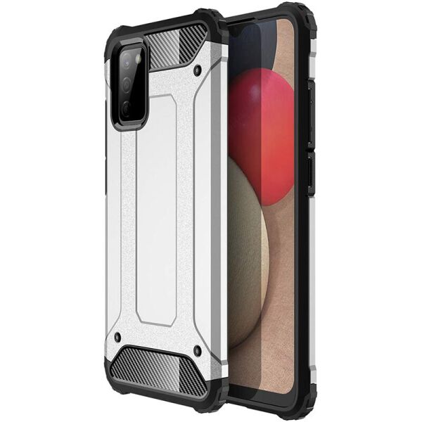 

Бронированный противоударный TPU+PC чехол Immortal для Samsung Galaxy A02s Серебряный (3737457)