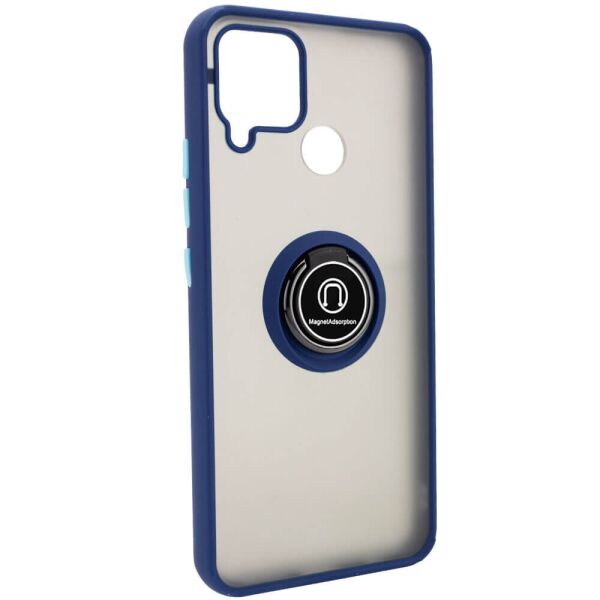 

TPU+PC чехол Deen ColorEdgingRing for Magnet для Realme C15 / C12 Синий