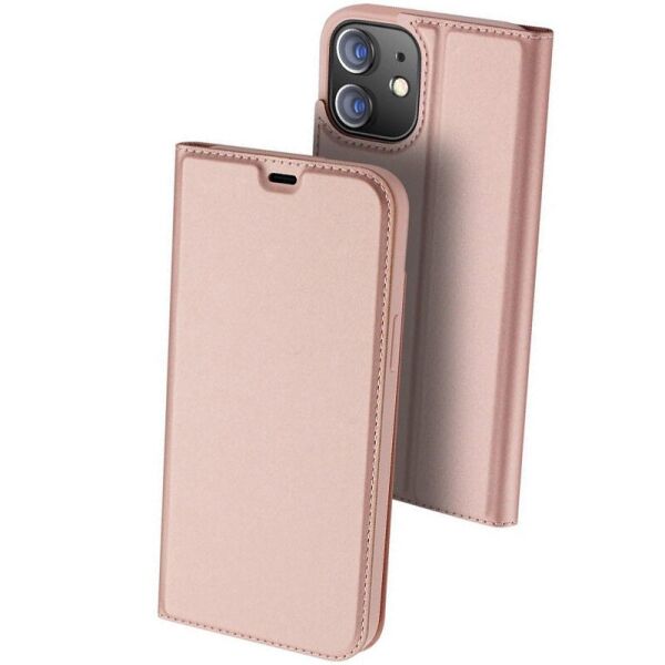 

Чехол-книжка Dux Ducis с карманом для визиток для Apple iPhone 12 mini (5.4") Rose Gold