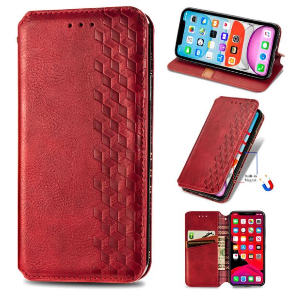 

Кожаный чехол книжка GETMAN Cubic (PU) для Xiaomi Poco X3 NFC / Poco X3 Pro Красный