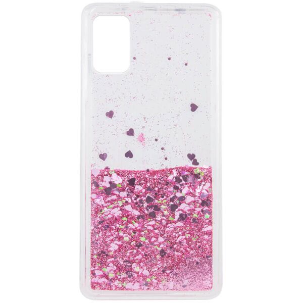 

TPU чехол Liquid hearts для Samsung Galaxy M51 Розовый