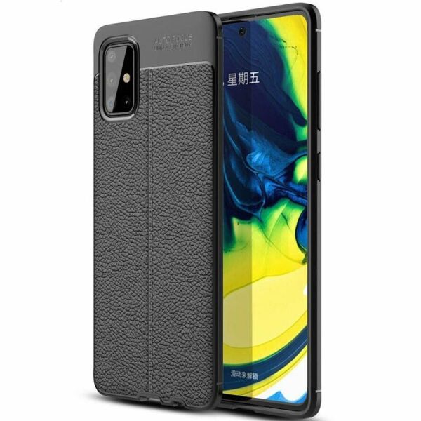 

TPU чехол фактурный (с имитацией кожи) для Samsung Galaxy A71 Черный (6136272)