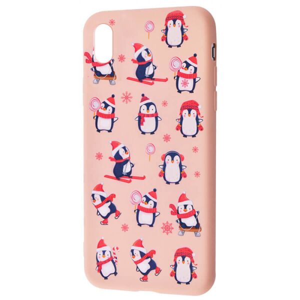 

TPU чехол WAVE Fancy для Apple iPhone XS Max (6.5") Penguins / Pink sand
