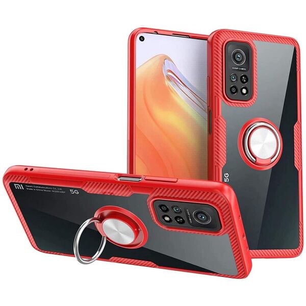 

TPU+PC чехол Deen CrystalRing for Magnet (opp) для Xiaomi Mi 10T / Mi 10T Pro Бесцветный / Красный (7568331)