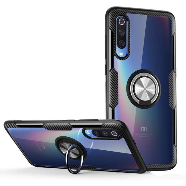 TPU+PC чехол Deen CrystalRing for Magnet (opp) для Xiaomi Mi 9 SE Бесцветный / Черный (4607032)
