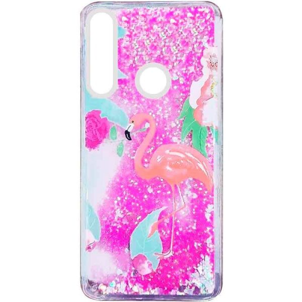 

TPU чехол с переливающимися блестками для Samsung Galaxy A01 Фламинго в цветах