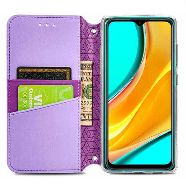 

Кожаный чехол книжка GETMAN Mandala (PU) для Xiaomi Redmi 9A Фиолетовый