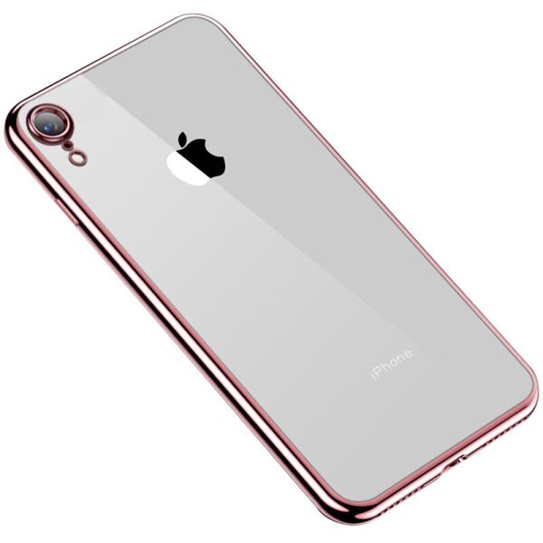 

Прозрачный силиконовый чехол с глянцевой окантовкой Full Camera для Apple iPhone XR (6.1") Rose Gold
