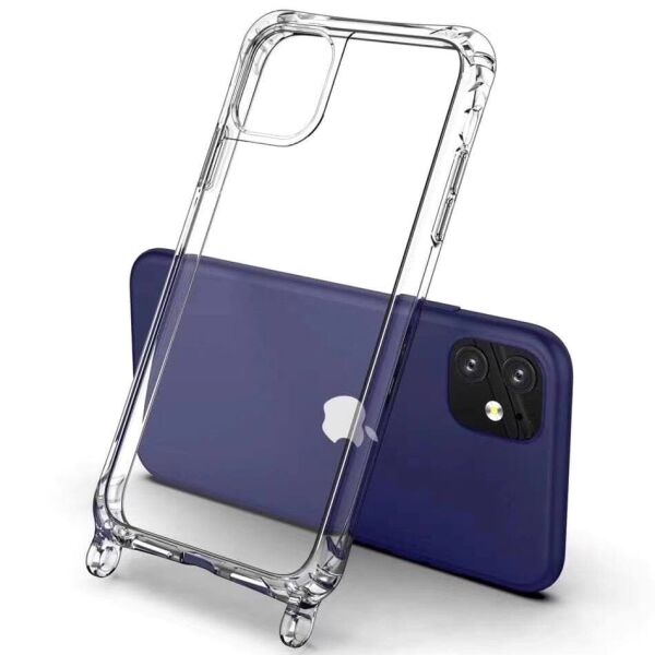 

Чехол TPU Crossbody Transparent для Apple iPhone 12 Pro / 12 (6.1") Бирюзовый