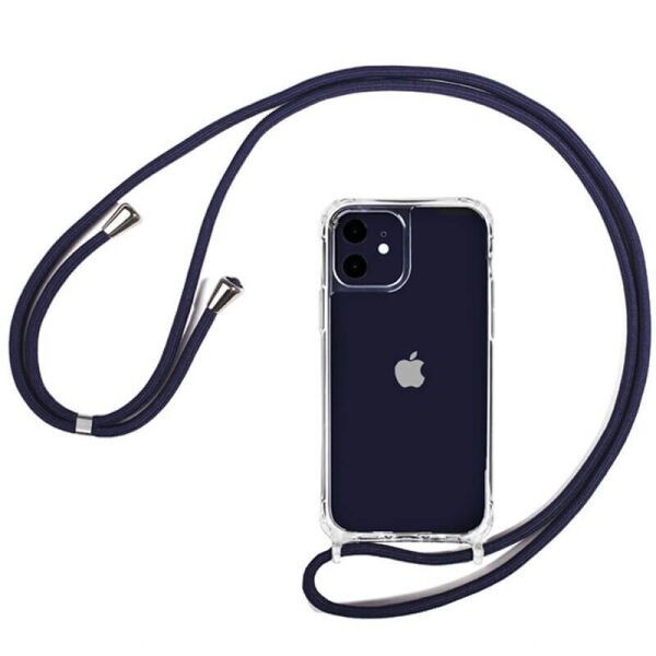 

Чехол TPU Crossbody Transparent для Apple iPhone 12 Pro / 12 (6.1") Синий