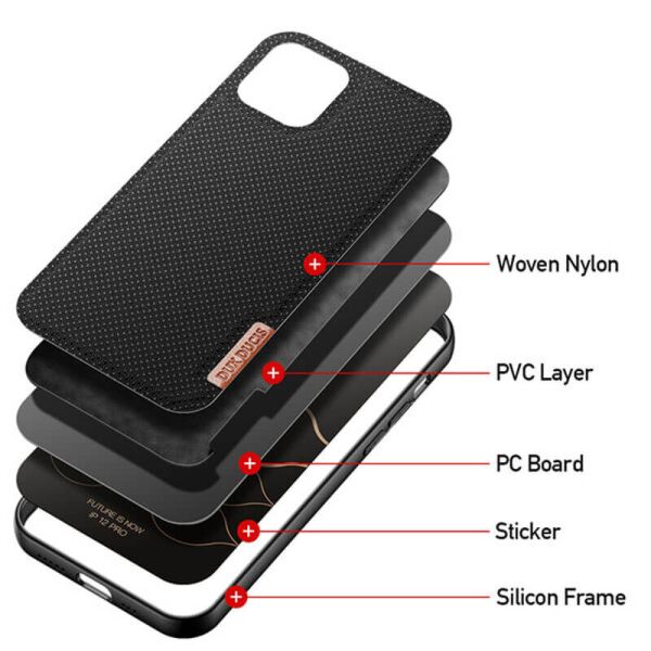 

Чехол TPU+Textile Dux Ducis Fino для Apple iPhone 12 Pro Max (6.7") Черный