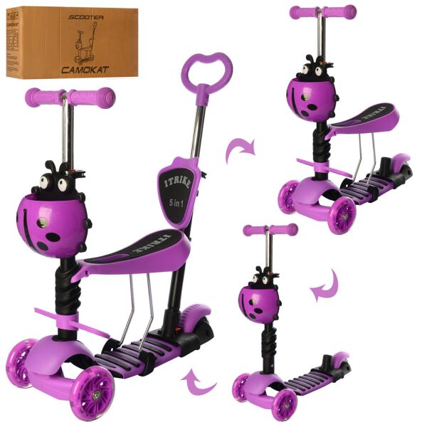 

Самокат 5 в 1 iTrike Maxi JR 3-026-V Purple