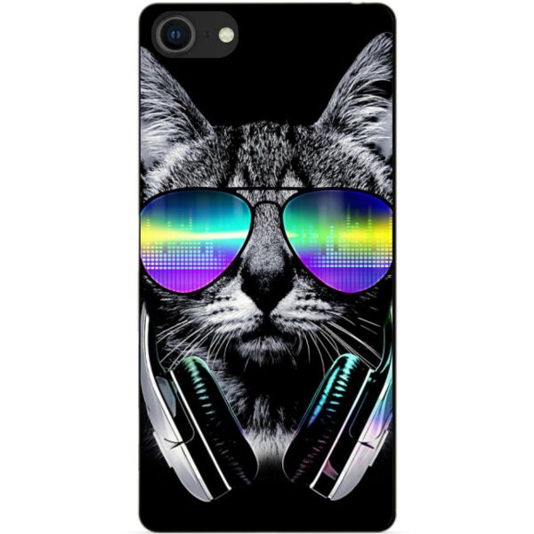 

Силиконовый бампер чехол Candy для Iphone SE 2020 с рисунком Кот в очках