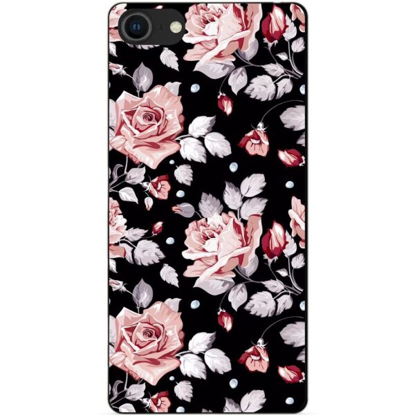 

Силиконовый бампер чехол Candy для Iphone SE 2020 с рисунком Розы на черном
