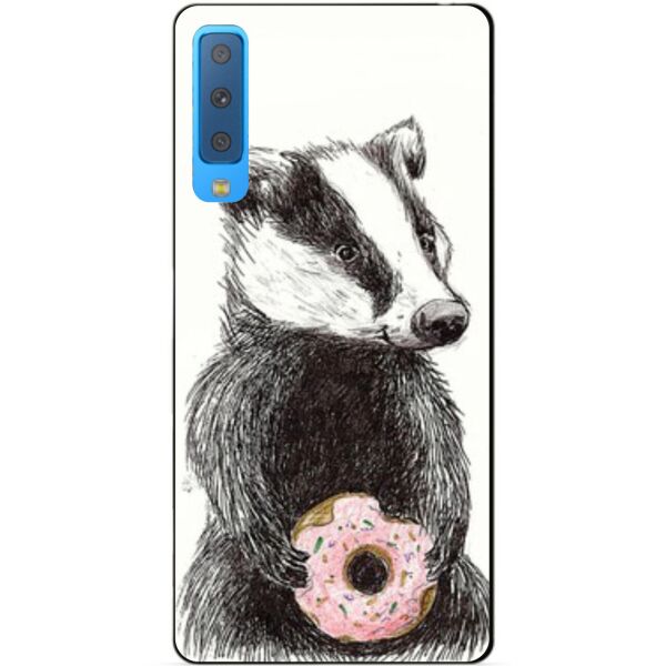 

Бампер силиконовый Candy для Samsung A7 2018 Galaxy A750 с рисунком Барсук