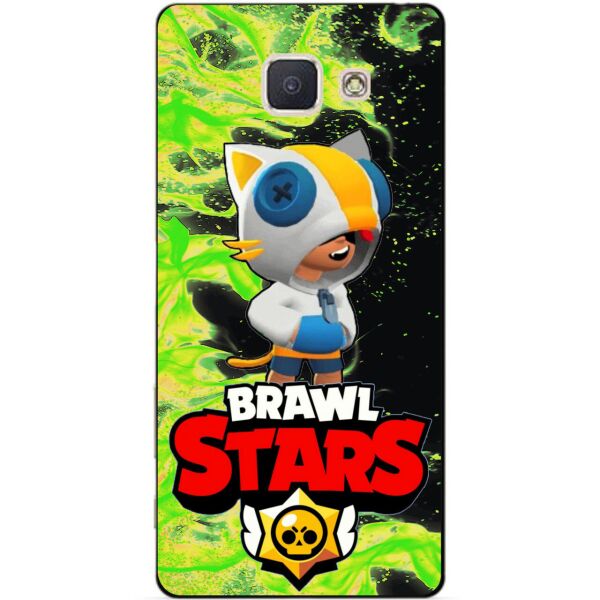 

Силиконовый бампер чехол Candy для Samsung J5 Prime с Героем Brawl Stars Леон кот
